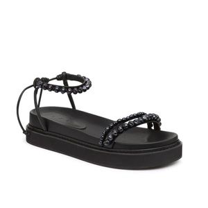 Aje Neo Pearl Platform Sandal, Black, Size 38 (US 8)